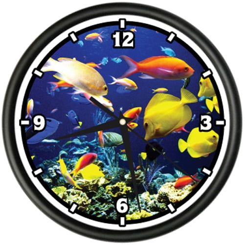 3dRose Milas Art Tropical Fish Wall Clock 10 by 10-Inch 3dRose Milas Art Tropical Fish Wall Clock 10 by 10-Inch